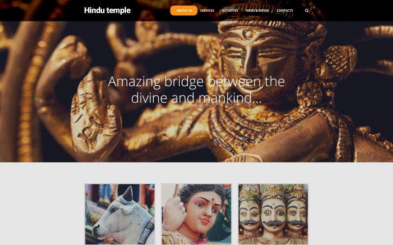 Шаблон веб-сайта индуистского храма