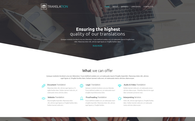 Website sjabloon voor vertaalbureau