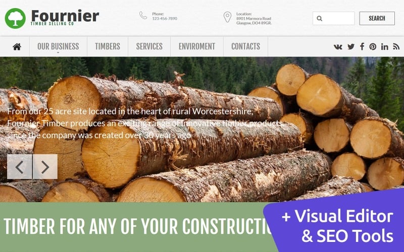 Wood Products Moto CMS 3 Template