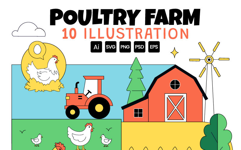 10 Ilustracja hodowli drobiu