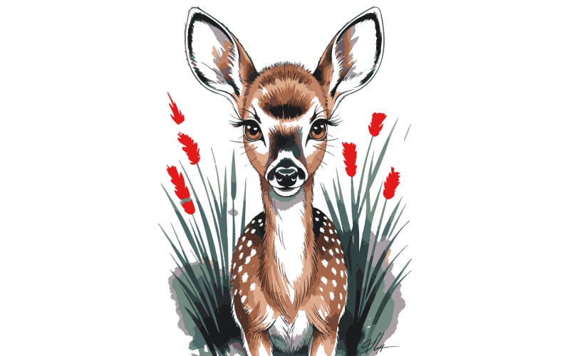 En illustration av en bedårande lammunge