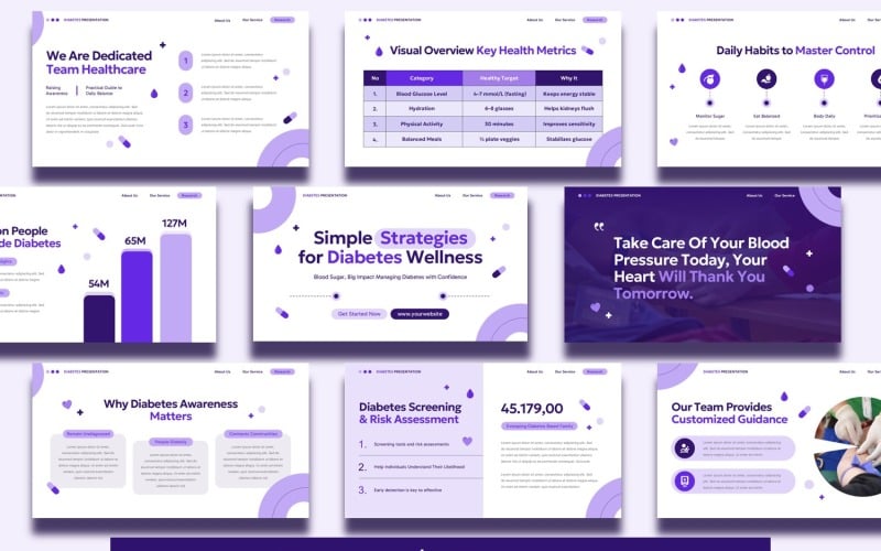 Modello di presentazione PowerPoint sul diabete