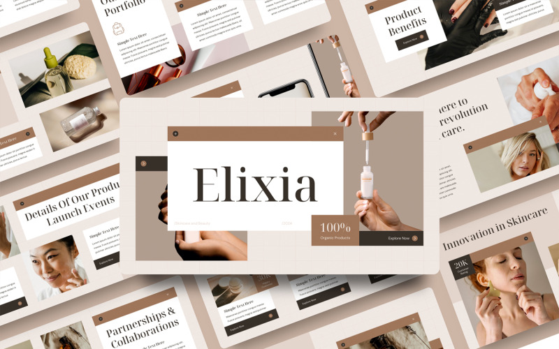 Elixia - Шаблон PowerPoint для ухода за кожей