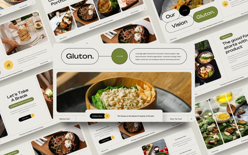 Gluton - Modelo de PowerPoint sobre Alimentos