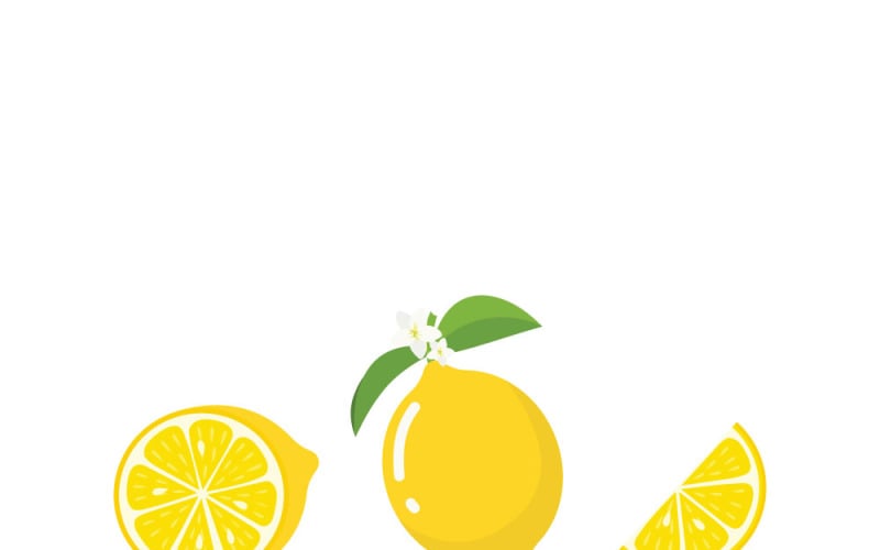 Illustration vectorielle d'une tranche de citron plate et vibrante pour le design