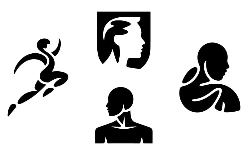 Pacchetto di icone di silhouette umane minimali per sport e benessere
