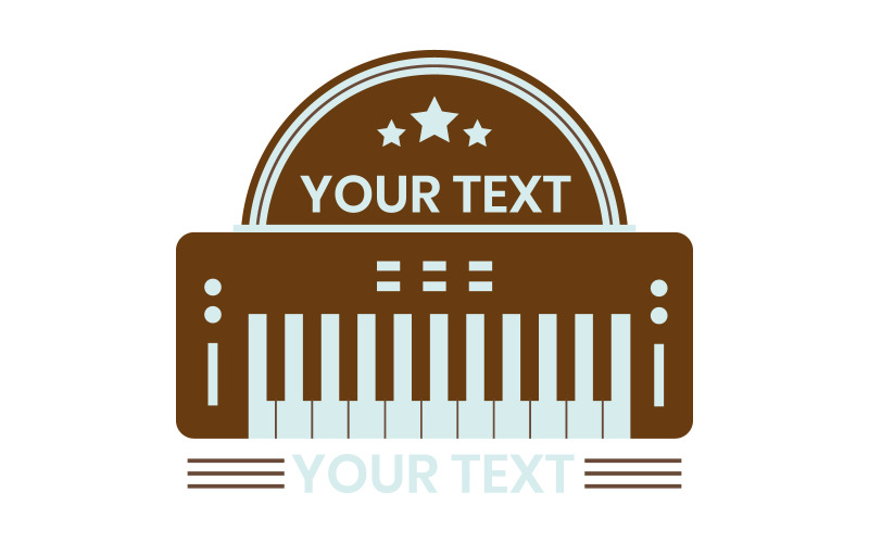 Logo vintage de piano pour école et studio de musique