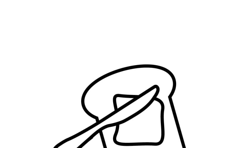 Icône de tranche de pain beurrée pour les produits laitiers et le petit-déjeuner