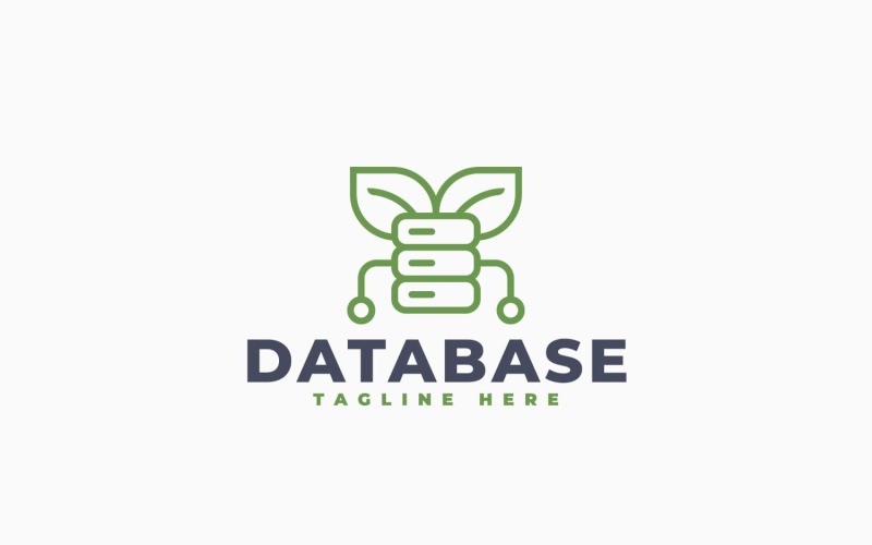 Design de modelo de logotipo para banco de dados verde