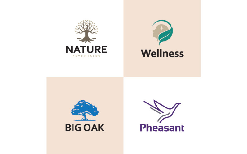 Naturinspirerad logotyp för välbefinnande och medvetet liv
