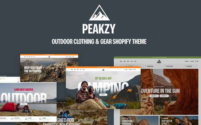 Peakzy – Shopify-tema för utomhuskläder och utrustning