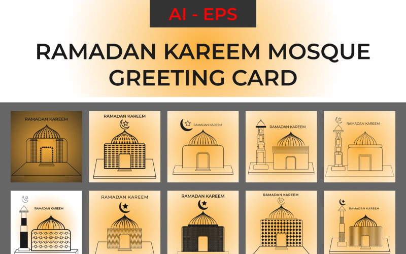 Biglietto di auguri per la moschea di Ramadan Kareem