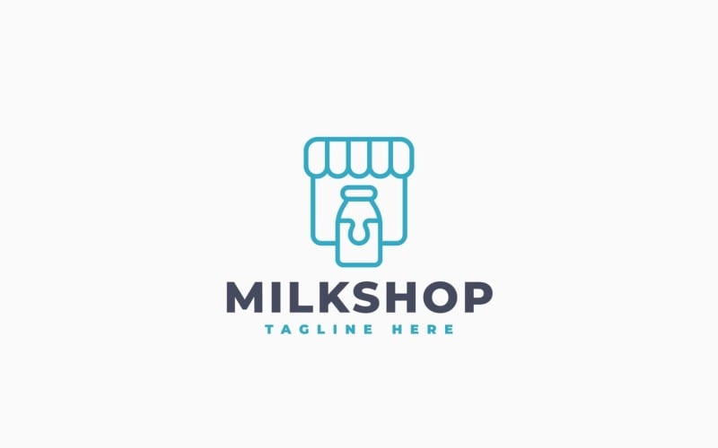 Sjabloonontwerp voor een logo van een melkzaak