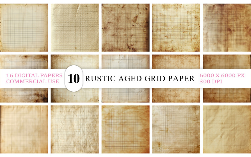 Verouderde grunge rasterpapier achtergronden | Oude vuile rasterpapier digitale achtergronden | Antieke grunge grafiek