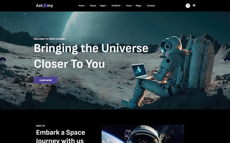 Astomy - Websitesjabloon van Universal Studios