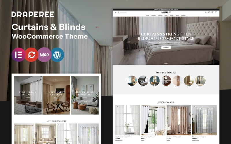 Draperee - WooCommerce тема для меблів, штор, жалюзі та штор