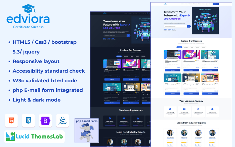 Edviora – Online Learning and Education Landing Page HTML Bootstrap ...