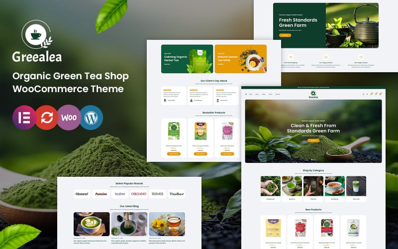 Greealea - Organik Çay Mağazası WooCommerce WordPress Teması