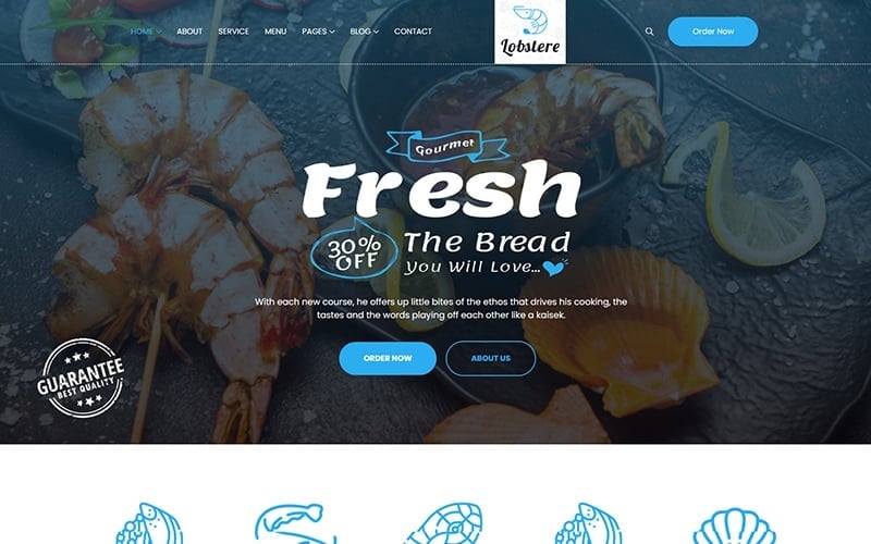 Lobstere - Halas Szolgáltatás WordPress Elementor Témá