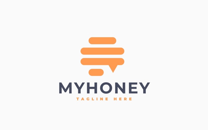 Modèle de logo Honey Chat