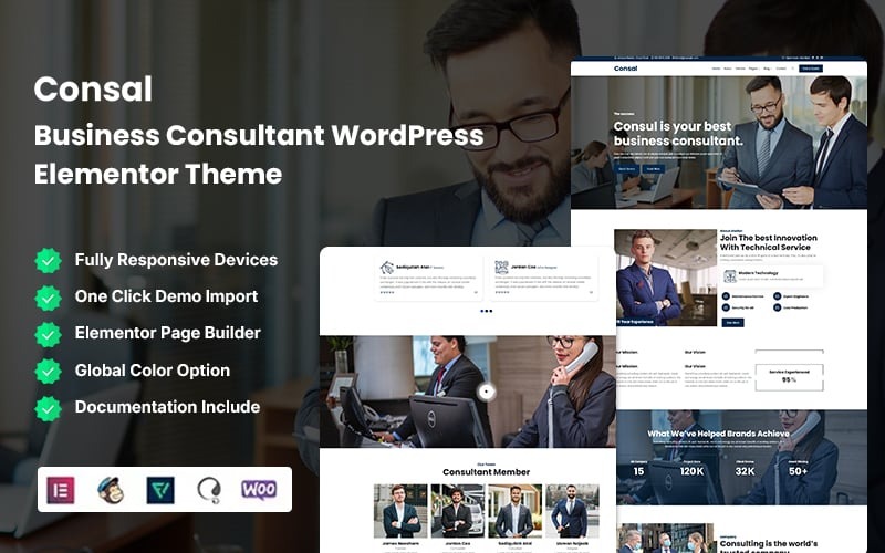 Consal – Unternehmensberater WordPress Elementor Theme