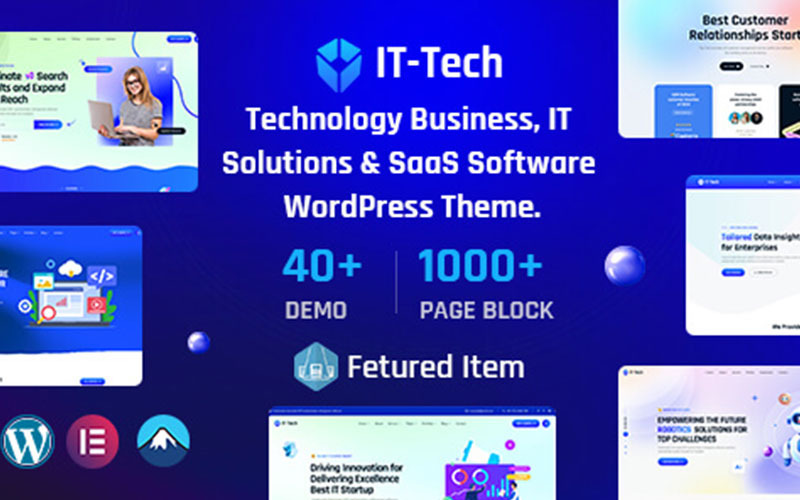 IT-Tech - WordPress šablona SaaS, Startup, Technologie a IT řešení