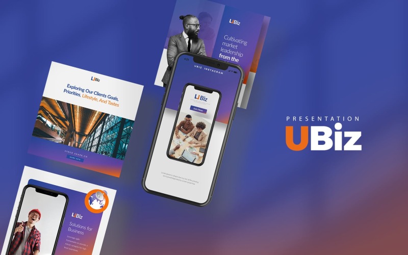 UBiz Публікації та історії в Instagram PPTX