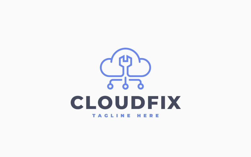Дизайн шаблону логотипу сучасного виправлення хмари