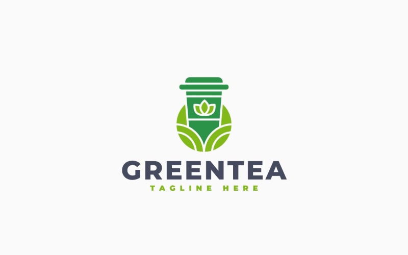 Minimalistyczny szablon logo zielonej herbaty