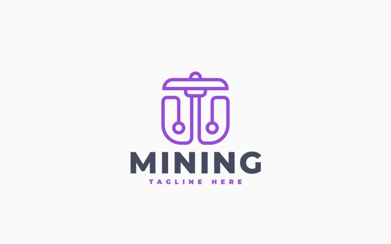 Modèle de logo moderne pour l'exploitation minière numérique