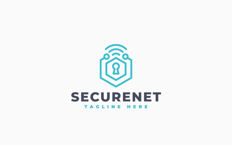 Modèle minimaliste de logo pour réseau sécurisé