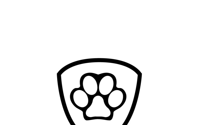 Icono de emblema de protección de mascotas sólido para el logotipo del hospital veterinario