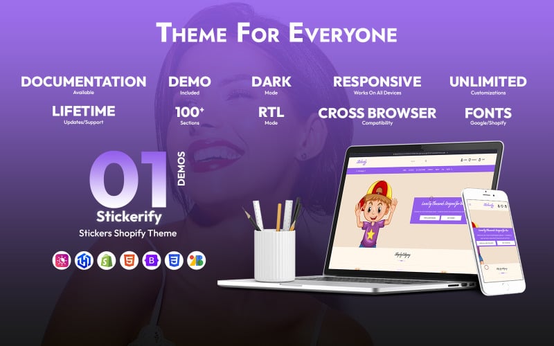 Stickerify – Тема оформления для Shopify, посвященная стикерам