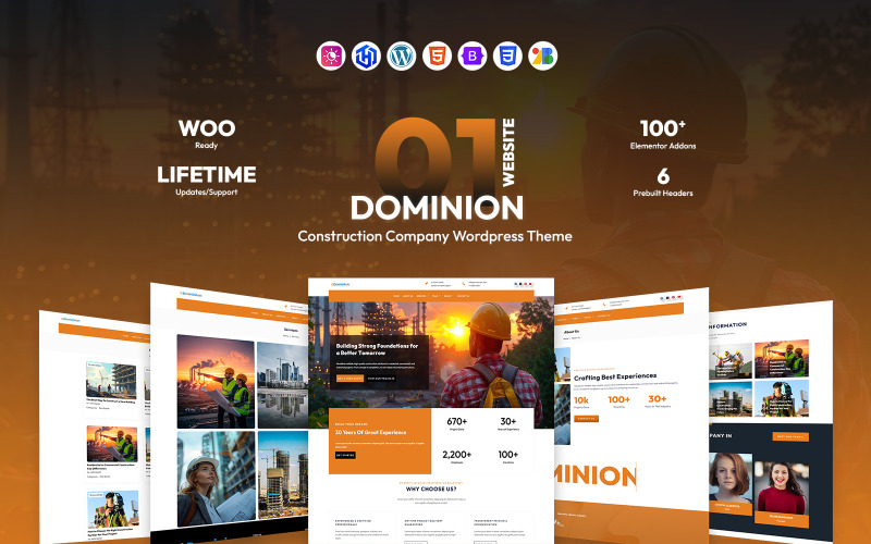 Dominion – WordPress-Theme für Bauunternehmen