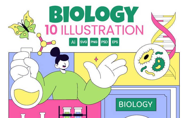 10 Biologisk vetenskaplig illustration