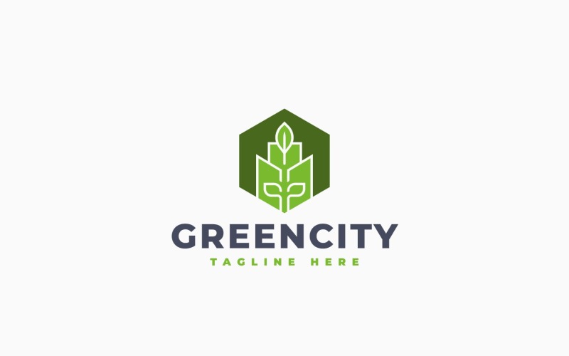 Modèle de logo minimaliste pour éco-ville
