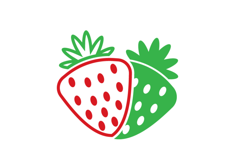 Szablon logo truskawki Świeży i owocowy branding