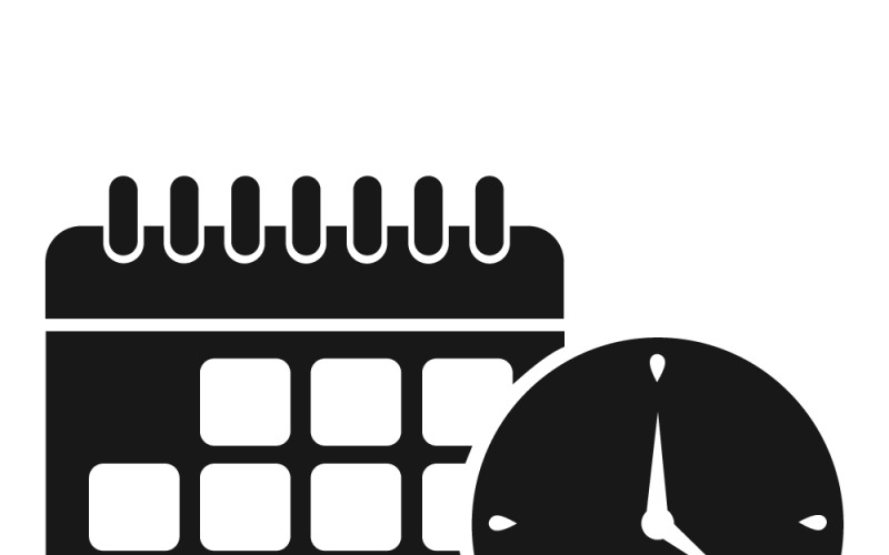 Icona del calendario e dell'orologio che rappresenta la gestione del tempo e la pianificazione