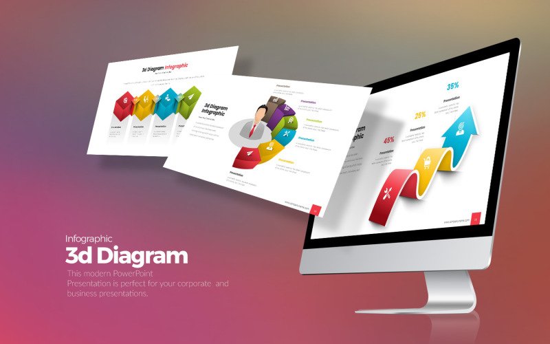 Infografika 3D Diagram Google Slides