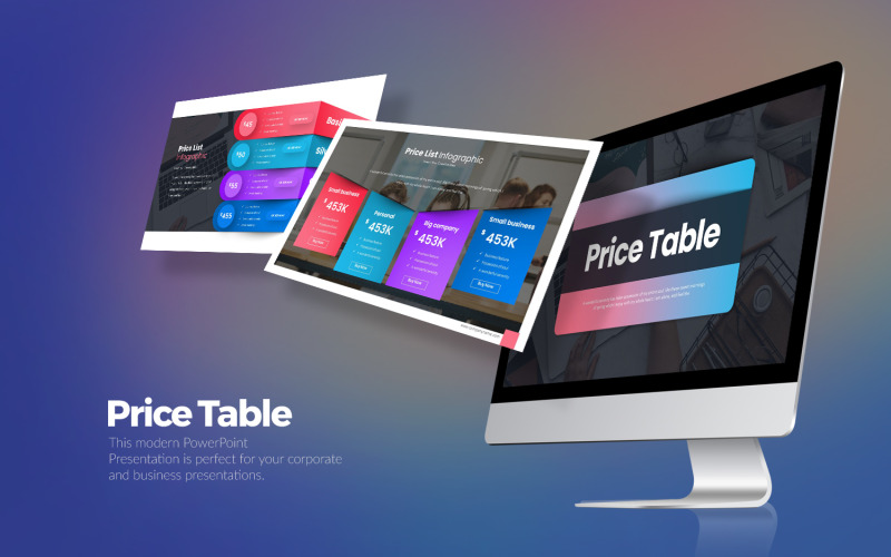 Modelli di presentazione per tabelle dei prezzi