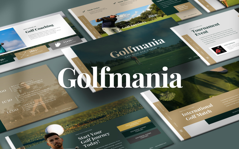 Google Slides-Vorlagen zum Thema Golfmania