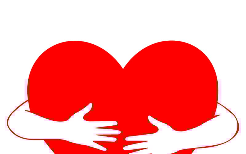 Kalp Kucaklaması: Sevgi ve Şefkat Sembolü Olan Kırmızı Bir Kalbi Kucaklayan İki Beyaz El