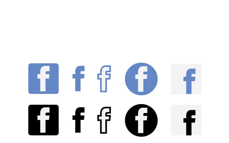 透明背景矢量图上的官方 Facebook 标志