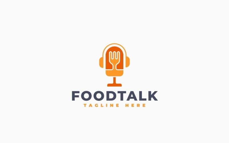Шаблон дизайна логотипа подкаста Food Talk