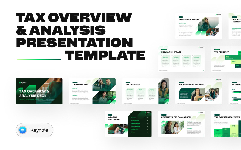 Gyoda – Keynote-Präsentationsvorlage für Steuerübersicht und -analyse