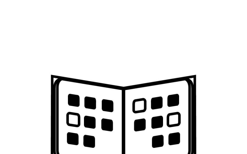 Icono de calendario abierto con días marcados para programar eventos