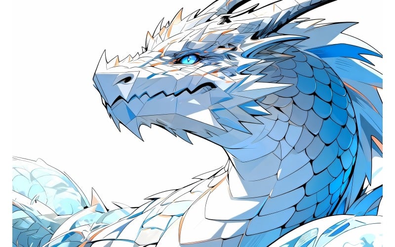 Illustration av anime-drakekaraktär (AI-illustrationsbild + vektorgrafik)