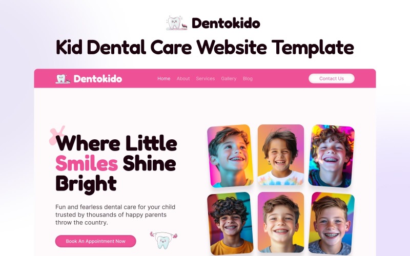 Dentokido – Pediatrik Diş Hekimliği Elementor Şablonu