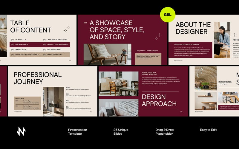 JERRY | Einfaches Portfolio (Google Slides)