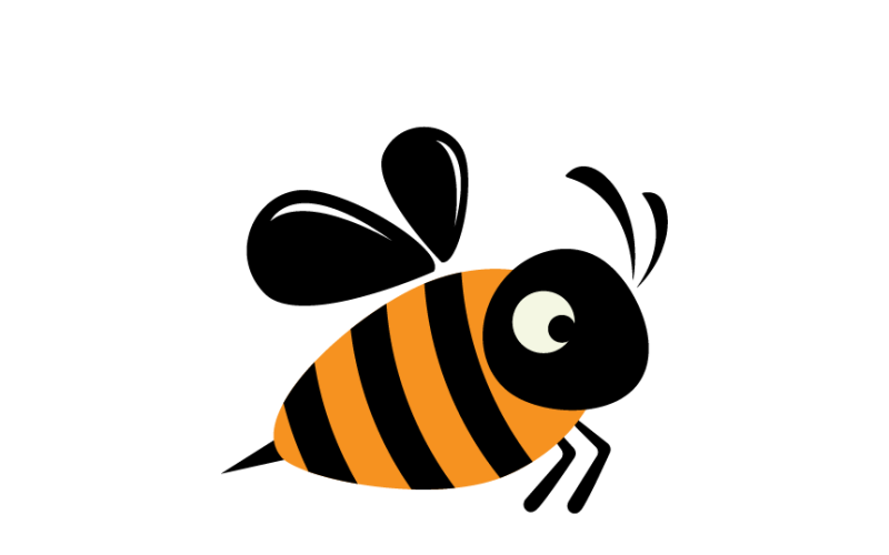 Modèle de logo d'abeille volante moderne